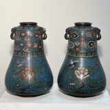 AA-180 Pair of Cloisonne Vases