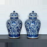 AA-182 Pair of Blue and White Ginger Jars